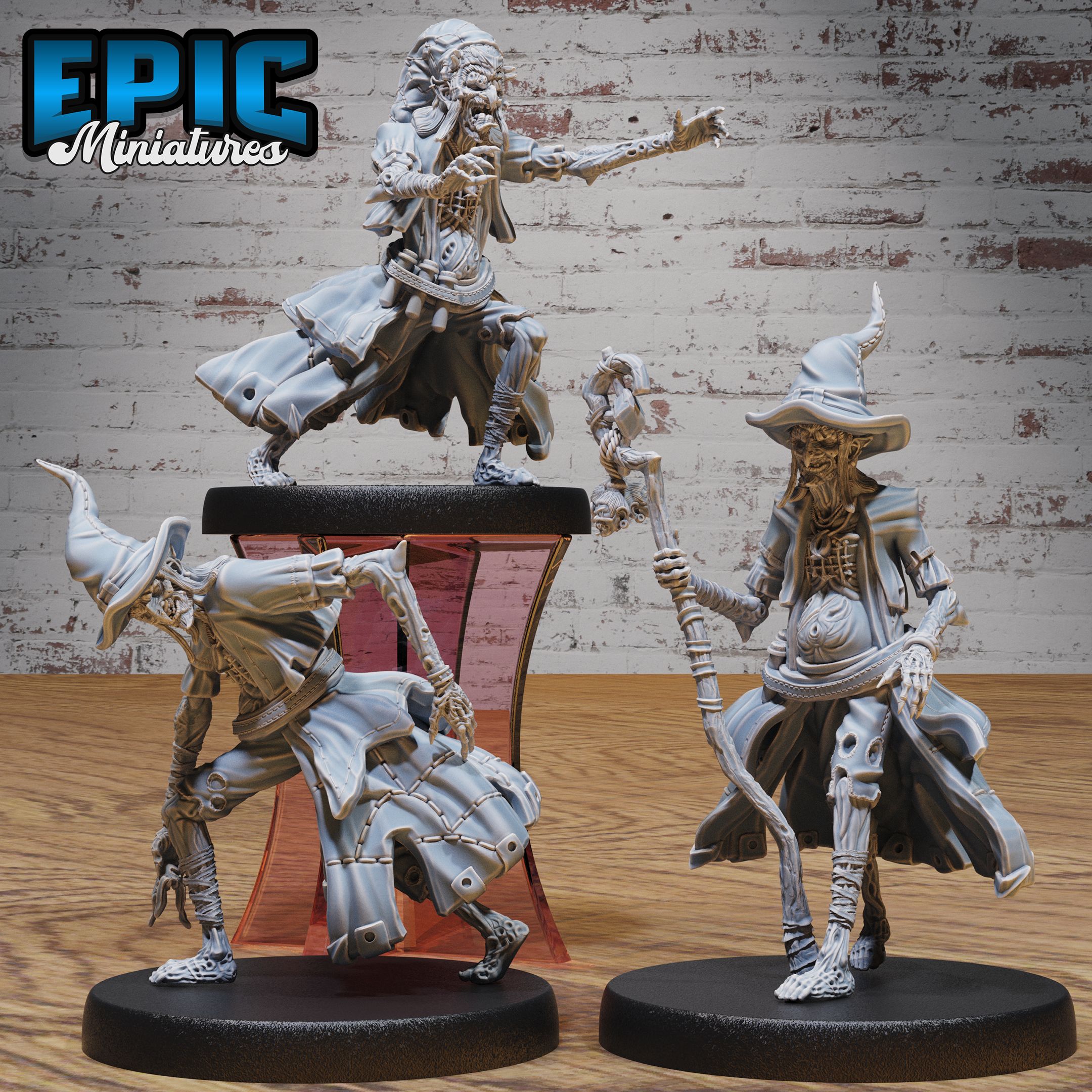 Possessed Hag Set / Forest Witch / Evil Spirit / Woodland Wizard / Magical Old Female / Fable Marsh Sorcerer / Dark Necromancer / Nature Magician / Fantasy Fighter Encounter